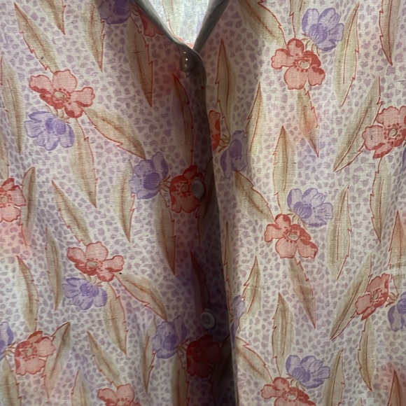 Vintage ACT III floral short sleeve button down top - Picture 5 of 7